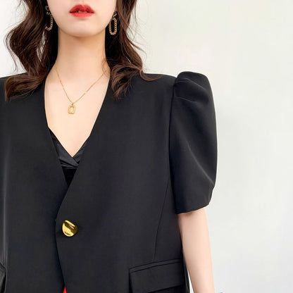 WOLF V-Ausschnitt Kurz Ärmel Blazer