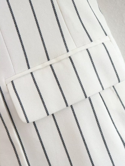 WOLF Hohe Straße Gestreifte Übergrößen Blazer