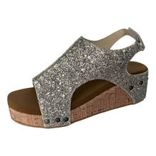 Lade das Bild in den Galerie-Viewer, WOLF Kork Plattform Keile Slingback Knöchel Schnalle Riemen Sandalen
