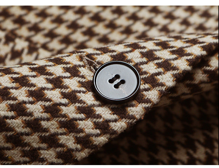 WOLF Lässiger karierter Gürtel Übergröße-Blazer