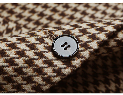 WOLF Lässiger karierter Gürtel Übergröße-Blazer