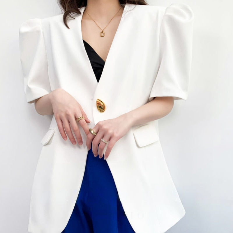 WOLF V-Ausschnitt Kurz Ärmel Blazer