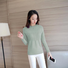 Lade das Bild in den Galerie-Viewer, WOLF Lang Ärmel O-Hals Schlank Gestrickt Pullover
