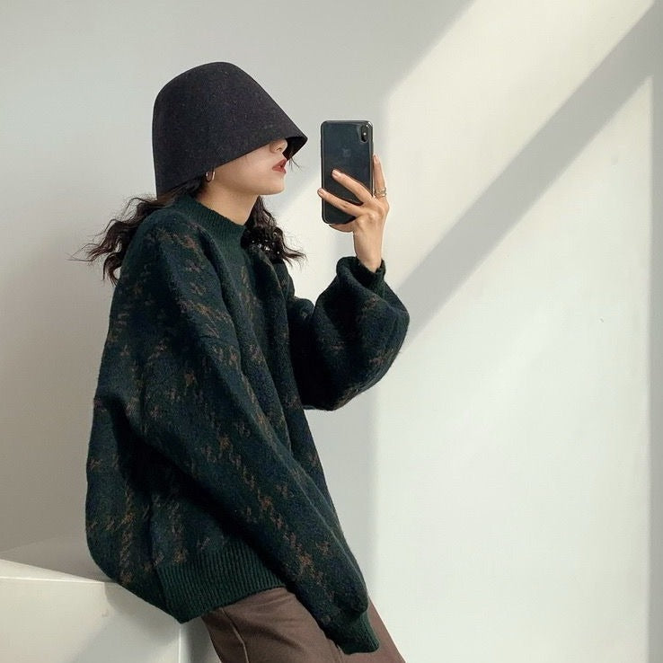 WOLF Aufnäher Arbeits pullover lose Laternenärmel