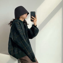Lade das Bild in den Galerie-Viewer, WOLF Aufnäher Arbeits pullover lose Laternenärmel
