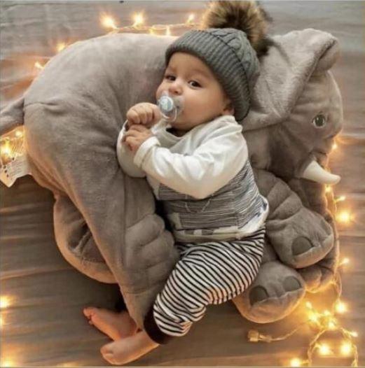 Riesen Elefantenkissen als Plüschtier grau 2