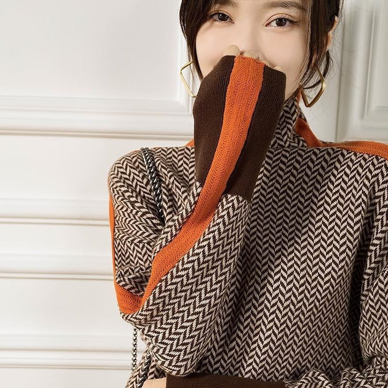 WOLF Rollkragenpullover braun