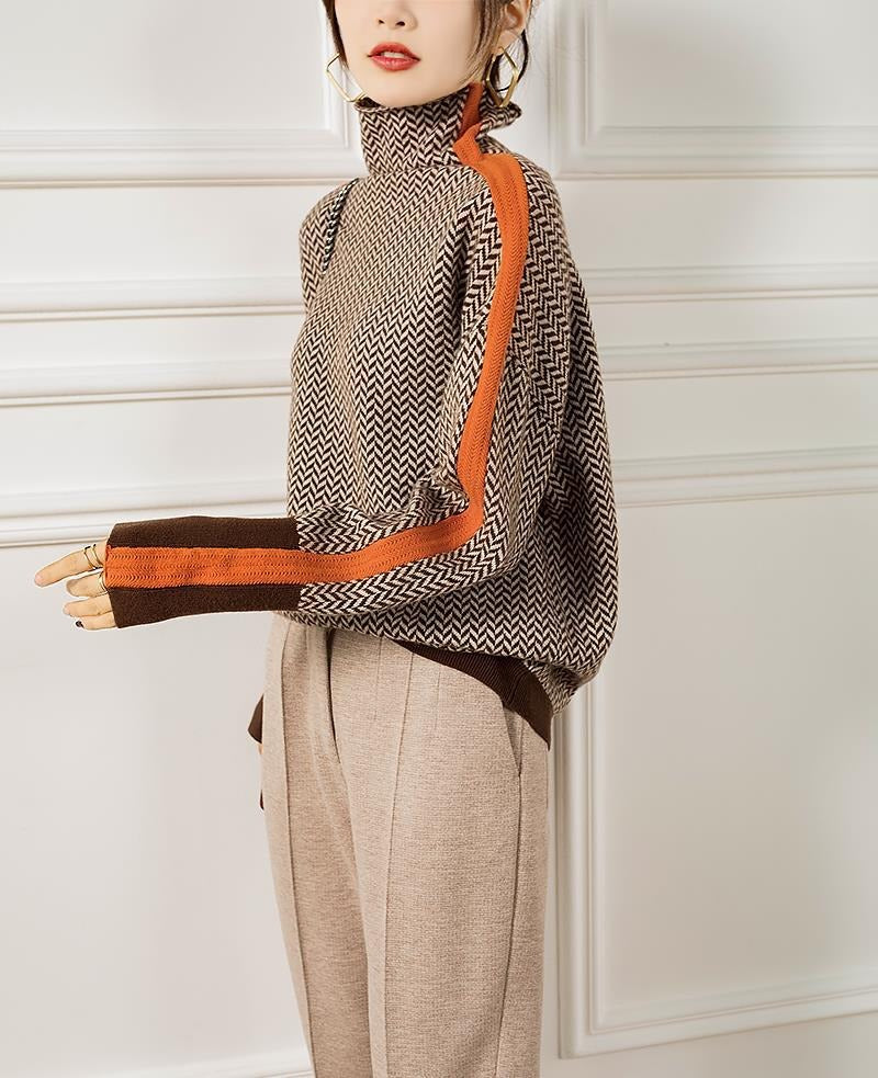 WOLF Rollkragenpullover braun