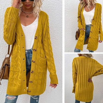 WOLF Lässig Locker Lang Ärmel Gestrickt Mäntel