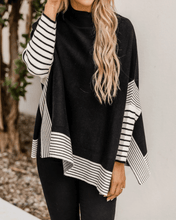 Lade das Bild in den Galerie-Viewer, Diaz™ | Gestrickter gestreifter Poncho
