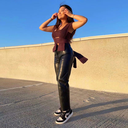 WOLF Ärmelloser Strickpullover mit Kapuze