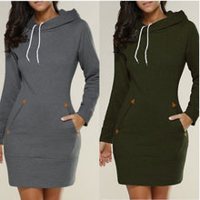Lade das Bild in den Galerie-Viewer, Hagia - Lässiges Hoodie-Kleid über dem Knie
