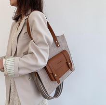 Lade das Bild in den Galerie-Viewer, Tia - Große Leinen-Tasche
