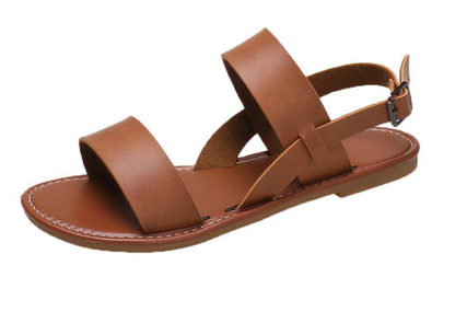 WOLF Flache Sandalen aus Leder für den Strand