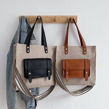 Lade das Bild in den Galerie-Viewer, Tia - Große Leinen-Tasche
