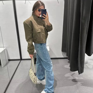 Dide Casual Jacket | Trendy Short Damenjacke mit Bomberkragen für Frauen