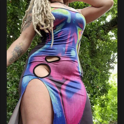 High-Slit Heat Map Kleid