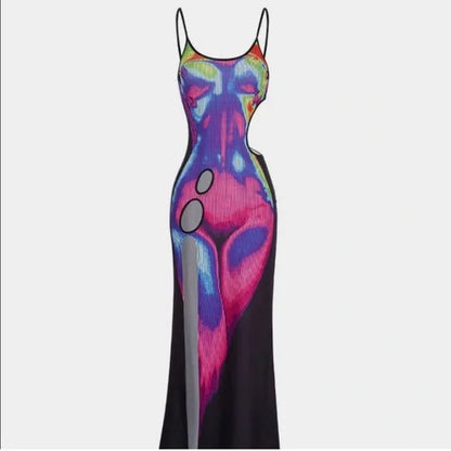 High-Slit Heat Map Kleid