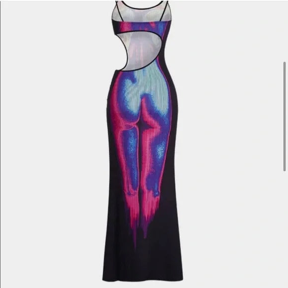 High-Slit Heat Map Kleid