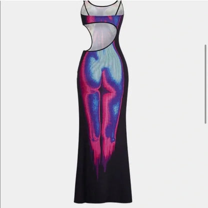 High-Slit Heat Map Kleid