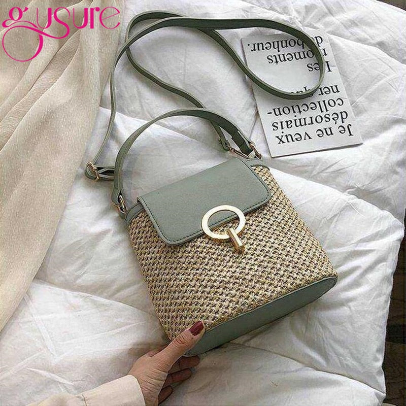 Stroh-Handtasche, Strandtasche "Eva" - chic für den Sommer_grau 2