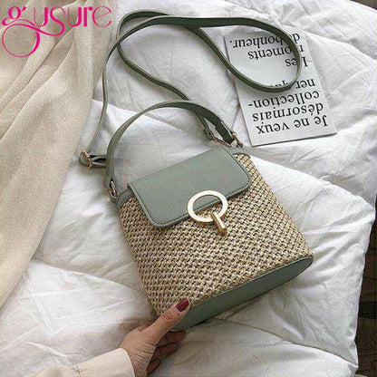 Stroh-Handtasche, Strandtasche "Eva" - chic für den Sommer_grau 2