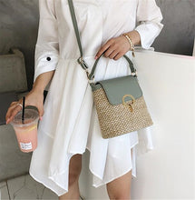Lade das Bild in den Galerie-Viewer, Stroh-Handtasche, Strandtasche &quot;Eva&quot; - chic für den Sommer_grau 3
