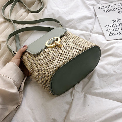 Stroh-Handtasche, Strandtasche "Eva" - chic für den Sommer_grau 10