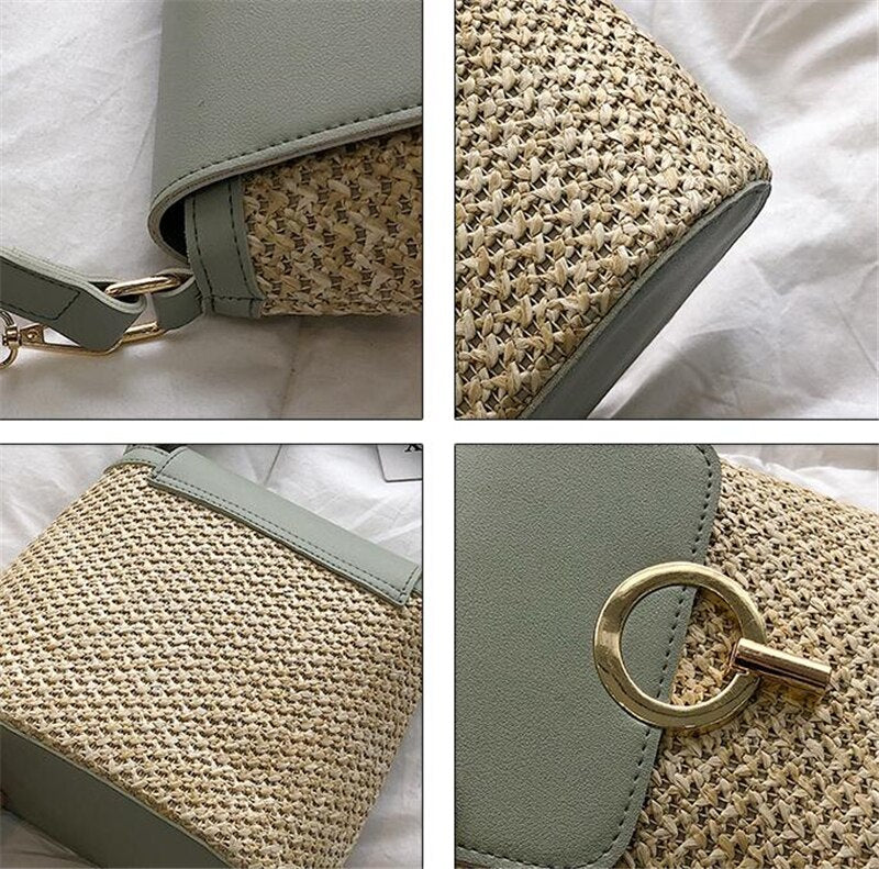 Stroh-Handtasche, Strandtasche "Eva" - chic für den Sommer_grau 9