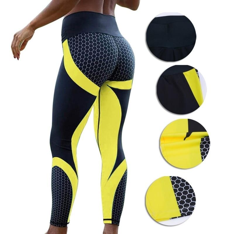 Fitness Push-up Leggins - komprimiert, strafft und holt die perfekte Figur aus Ihnen heraus_gelb 2