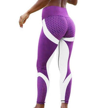 Lade das Bild in den Galerie-Viewer, Fitness Push-up Leggins - komprimiert, strafft und holt die perfekte Figur aus Ihnen heraus_lila weiß
