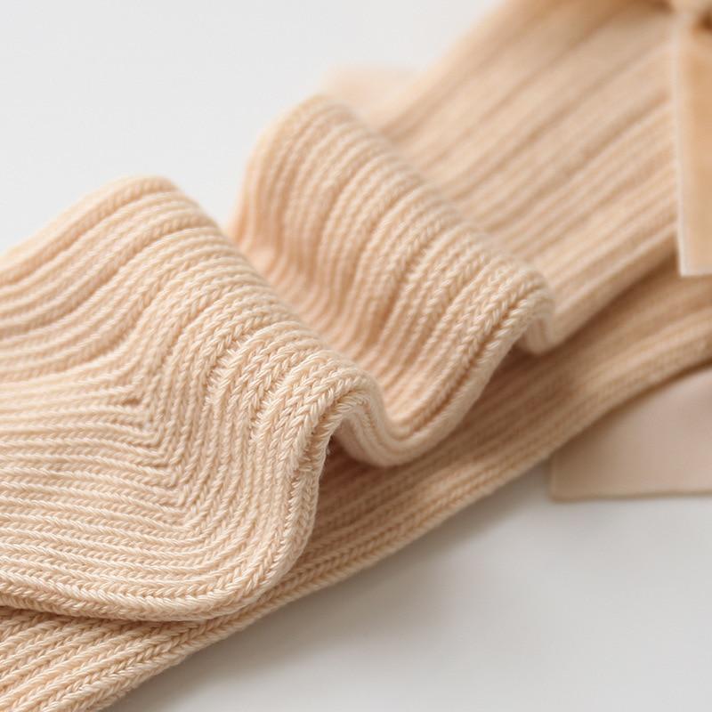 Baby-Kniestrümpfe mit Schleife / Socken für Babys & Kleinkinder - modisch & bequem, Brown / 1-3 Jahre