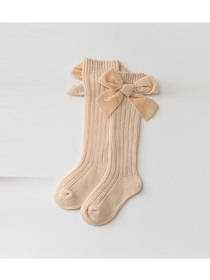 Baby-Kniestrümpfe mit Schleife / Socken für Babys & Kleinkinder - modisch & bequem, Brown / 1-3 Jahre