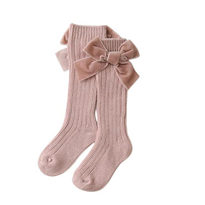 Baby-Kniestrümpfe mit Schleife / Socken für Babys & Kleinkinder - modisch & bequem, Brown / 1-3 Jahre