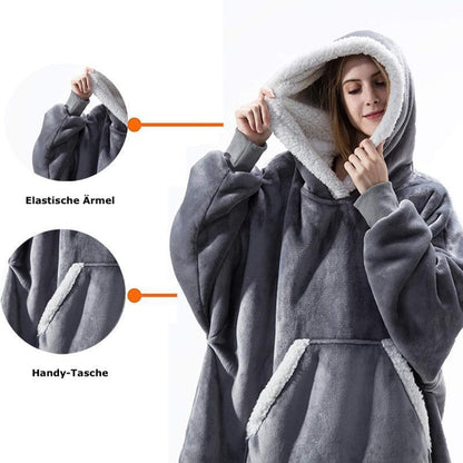 DER KUSCHELHOODIE - Warme Kapuzendecke als Pullover in Übergröße
