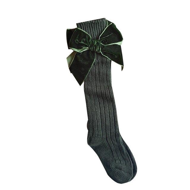 Baby-Kniestrümpfe mit Schleife / Socken für Babys & Kleinkinder - modisch & bequem, Brown / 1-3 Jahre