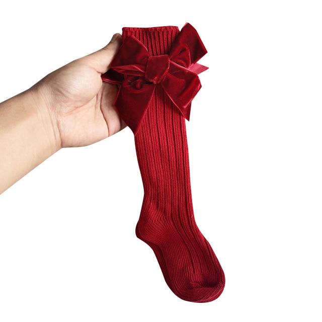 Baby-Kniestrümpfe mit Schleife / Socken für Babys & Kleinkinder - modisch & bequem, Brown / 1-3 Jahre