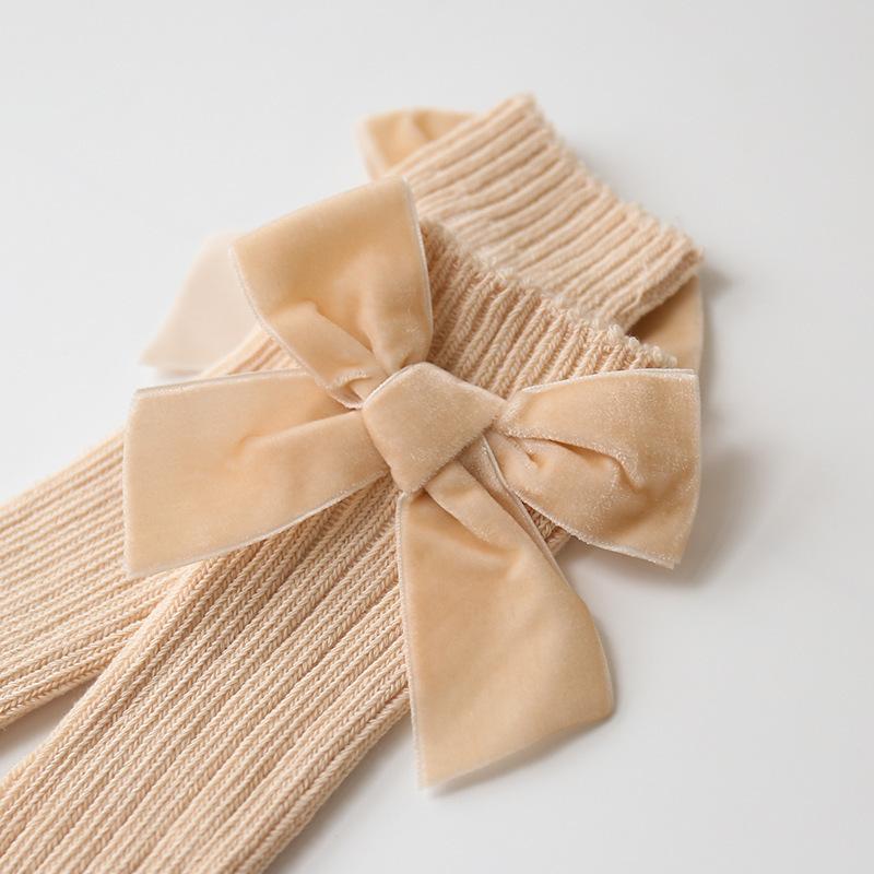 Baby-Kniestrümpfe mit Schleife / Socken für Babys & Kleinkinder - modisch & bequem, Brown / 1-3 Jahre