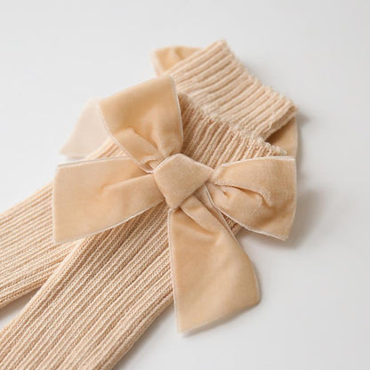 Baby-Kniestrümpfe mit Schleife / Socken für Babys & Kleinkinder - modisch & bequem, Brown / 1-3 Jahre