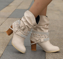 Lade das Bild in den Galerie-Viewer, Sprigo - Leder-Stiefeletten im Western-Stil mit Riemendetails
