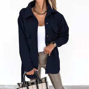 Chloa Wollmantel | Bequemer Premium-Overshirt für Frauen mit Wolloptik