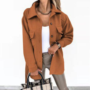Chloa Wollmantel | Bequemer Premium-Overshirt für Frauen mit Wolloptik