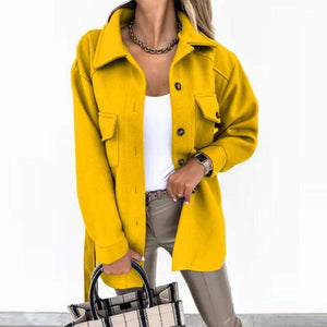 Chloa Wollmantel | Bequemer Premium-Overshirt für Frauen mit Wolloptik