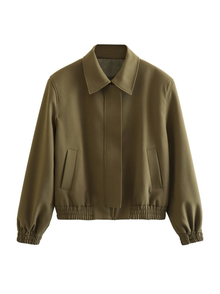 Beluca Bomber Jacket | Lässige übergroße trendige Zwischenjacke mit Kragen für Frauen