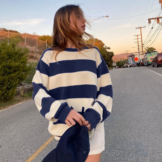 WOLF Gestreifter Pullover aus Baumwolle