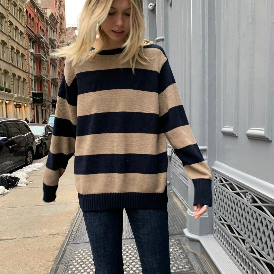 WOLF Gestreifter Pullover aus Baumwolle