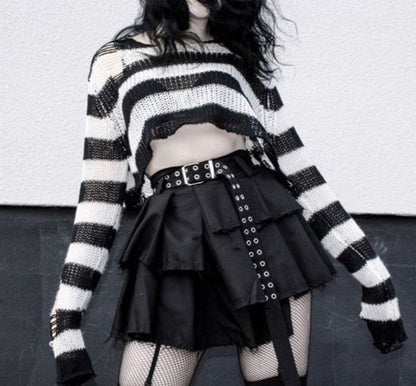 WOLF Ausgehöhlter lockerer Pullover