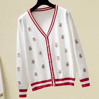 WOLF Bienen-Stickerei Pullover