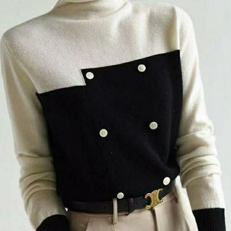 WOLF Block Attrappe Ausschnitt Pullover