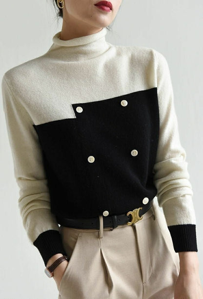 WOLF Block Attrappe Ausschnitt Pullover